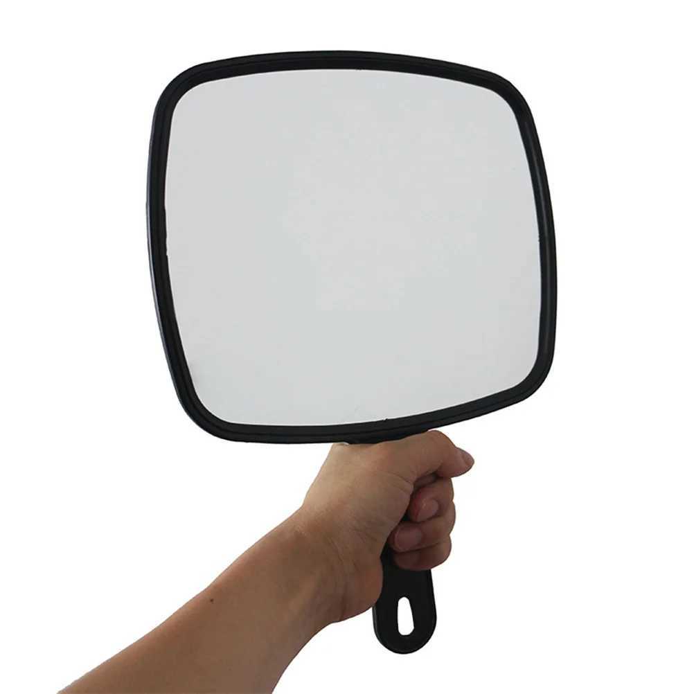 1pc Handheld Makeup Mirror Salon Barber Handheld Mirror Hairdresser Haircut Mirror With Handle Mirror 32x23cmXJ241213