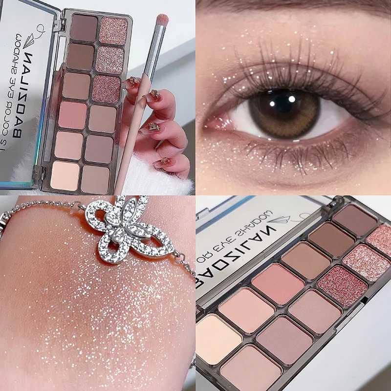 2 Colors Eyeshadow Palette Cement Grey Pink Brown Color Tone Natural Eyeshadow Palette Long Lasting Matte Pearly Korean Makeup W241213