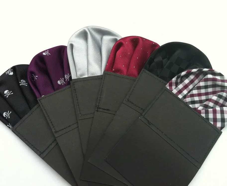 Mens pre folded pocket square solid polka dot handle 17 color gentleman formal wedding party business chest towel W241213