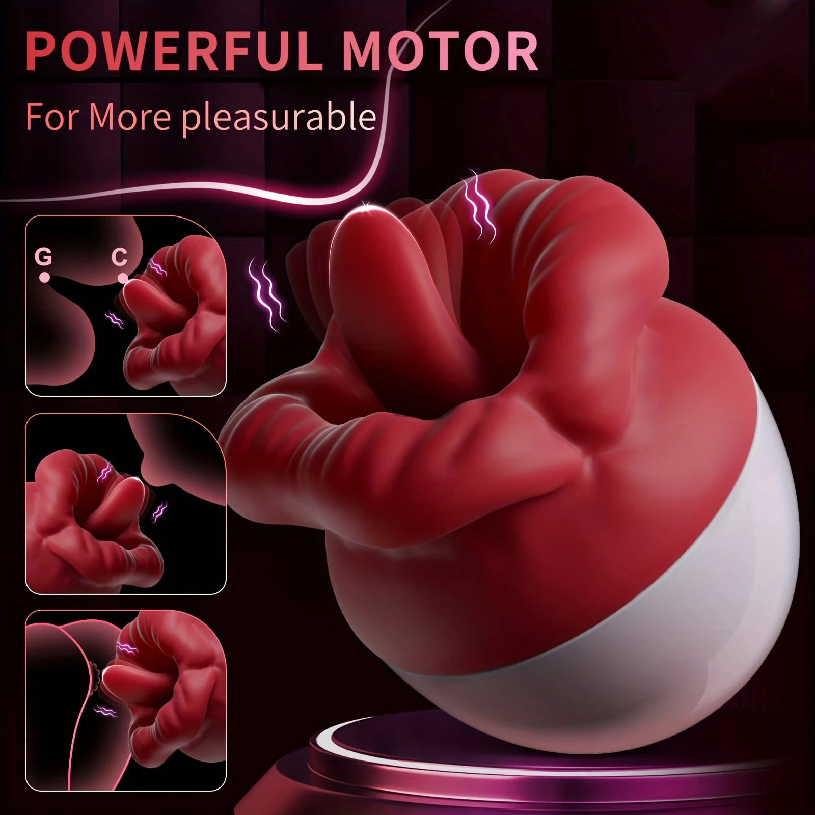 Rose Red Lips Vibrator Clitoris Stimulator Vagina Licking Tongue Masturbator G Spot Massager For Women Silicone Adult Sex Toys 241213