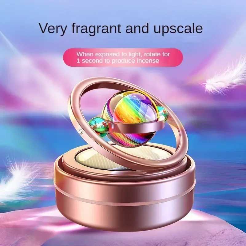 Portablecar Air eners Perfume Diffuser Double Ring Auto Rotating Solar Mini Kinetic Car Aroma Room Car Air enerXJ241213