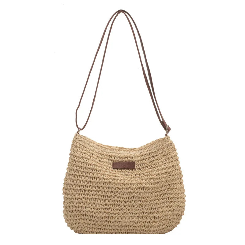 Straw Knitted Purses and Handbag Shoulder Bags Woven Side Bag for Ladies Woman Beach 241203