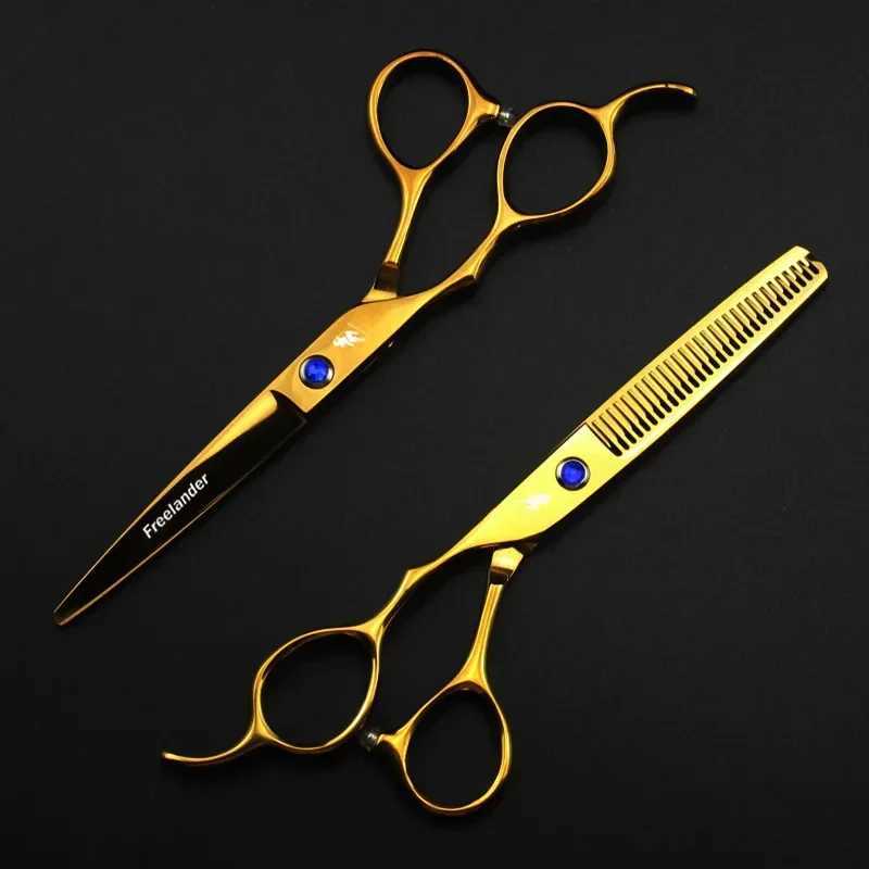 New Arrival Professional Japanese 440c Left Hand 6-inch Gold Clipper Barber Z241213