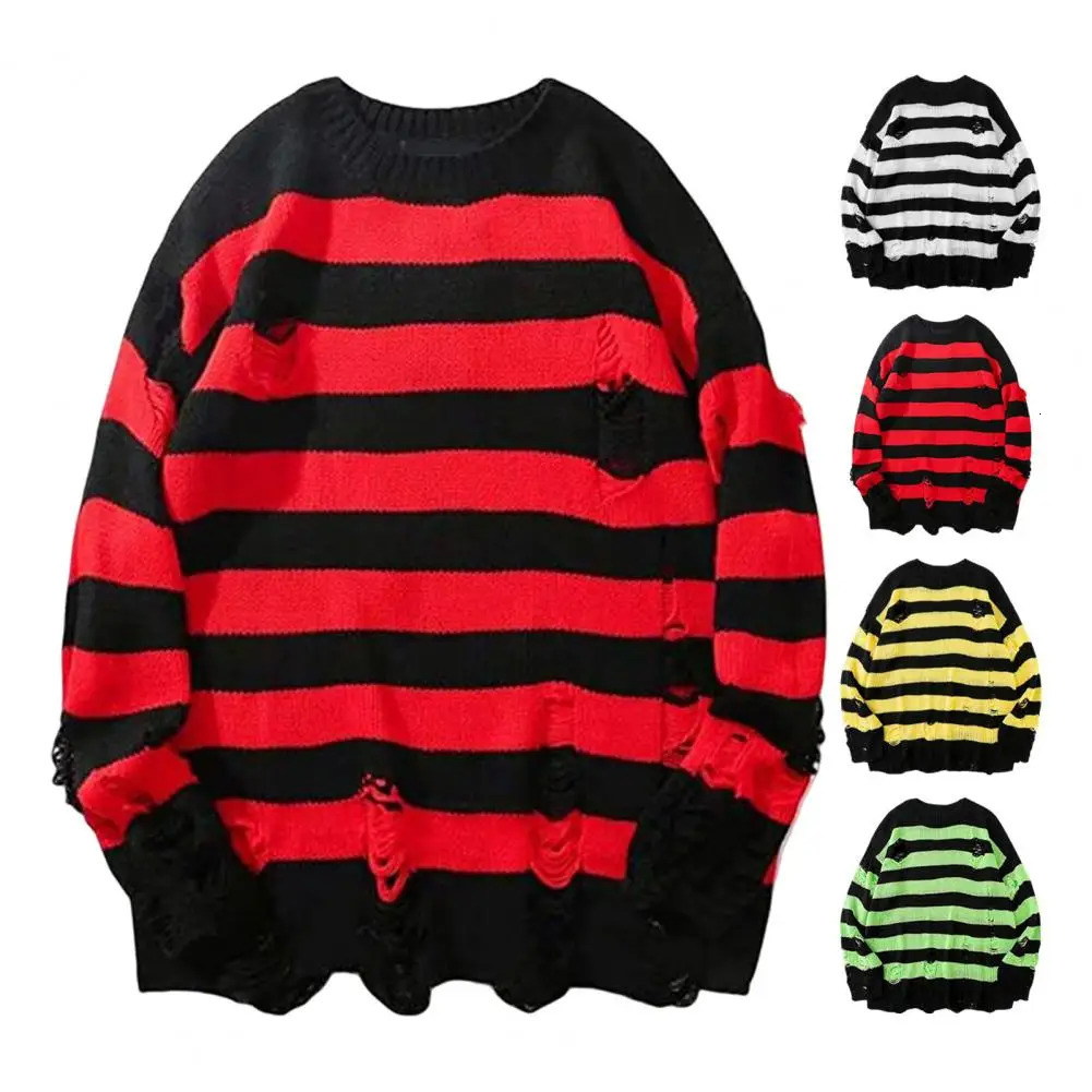 Men Sweater Hip Hop Women Pullover Knit Chic Stretchy Antishrink 241213