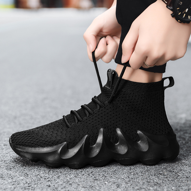 Free Shipping Running Shoes Trendy Sneaker Thick Sole Breathable Lightweight Mesh Wear-resistant Mens Sports Shoes