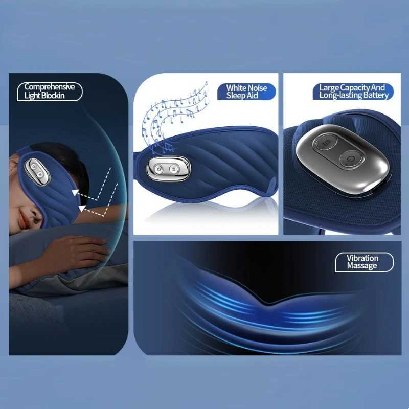 Cordless heated eye massager with cooling eye pad 3D groove design vibrating sleep mask C-type rechargeable used for drying eyes W241213