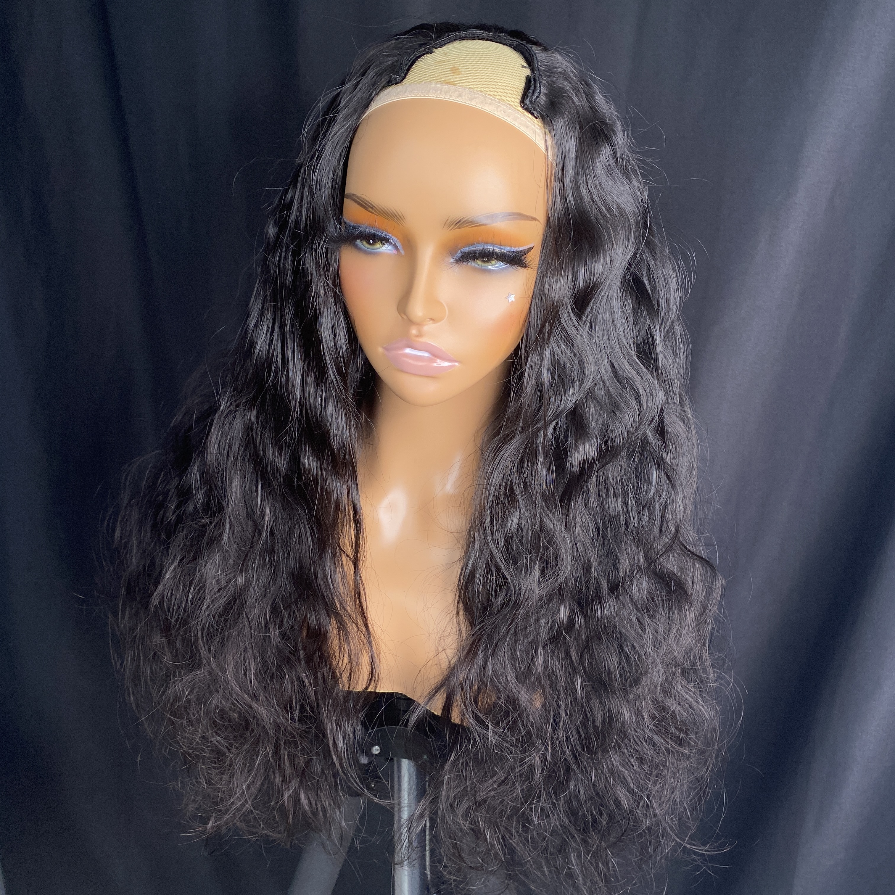 Wholesale Peruvian Indian Brazilian 1b Natural Black 100% Raw Virgin Remy Human Hair Body Wave V Part Wig