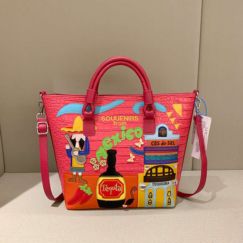 for Women Autumn/Winter Commuter Handbag Large Capacity Mexican Style Shoulder Bag 2024 Versatile New Trendy Clothing Ins
