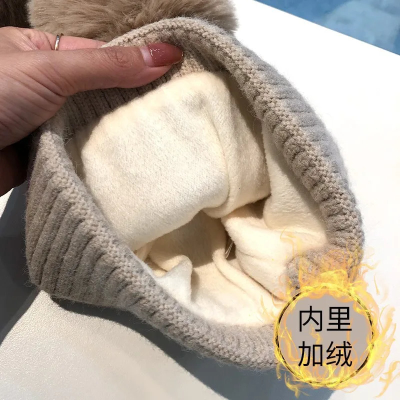 Hair Winter Cashmere Warm Wool Hat Fashion Christmas Snowflake Warm Knitted Hat 241205