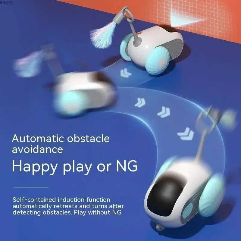 Remote intelligent cat toy active rolling car with replaceable car used for charging indoor cats/kittens/puppies evil car X241213