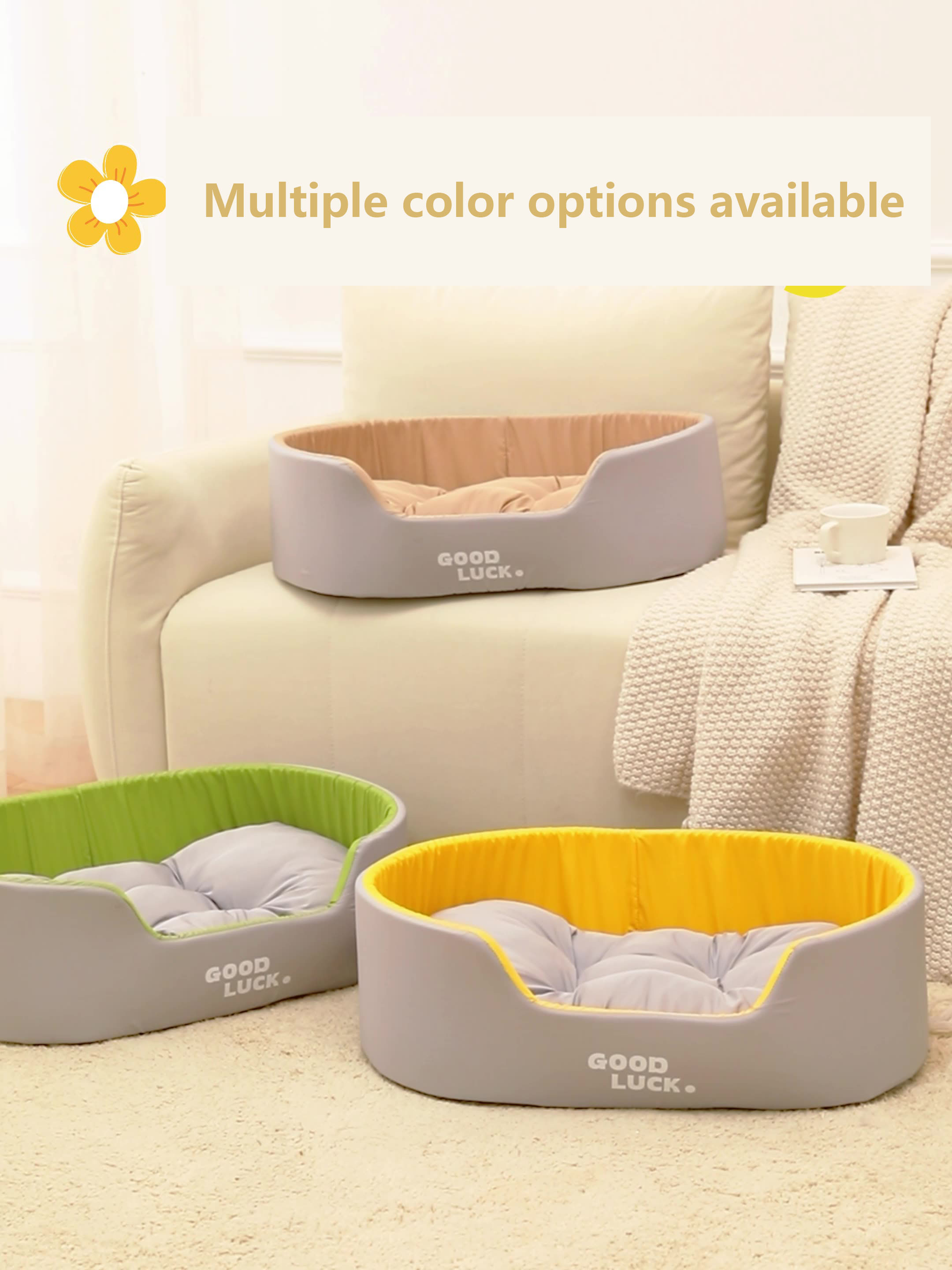 Washable Double-Sided Pet Bed for Cats & Dogs - Large Three-Dimensional Design