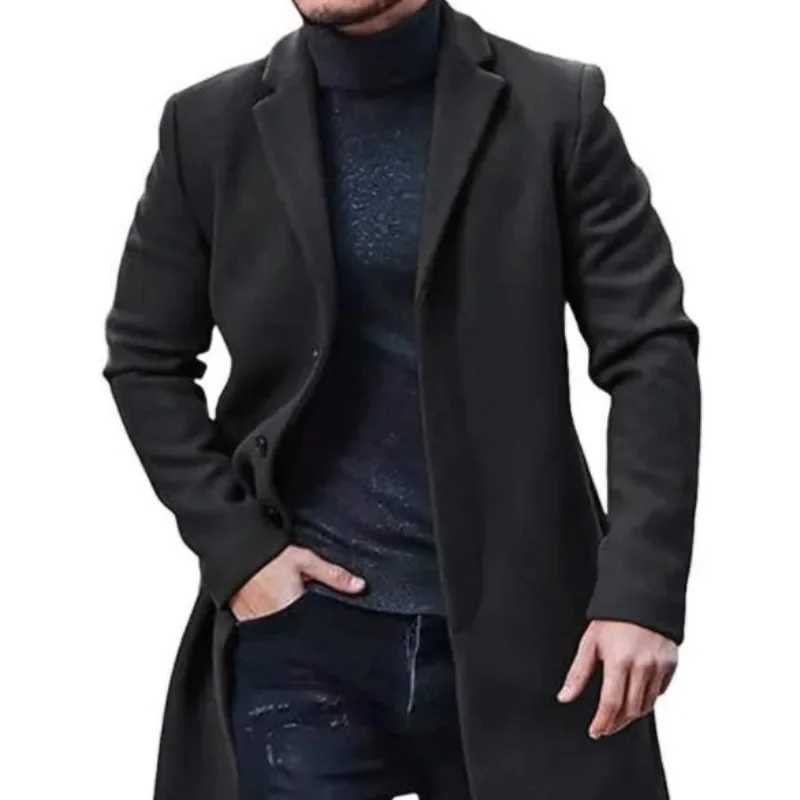 2023 Mens Autumn and Winter New Fashion Casual Woolen Coat Woolen Coat WindbreakerXJ241212