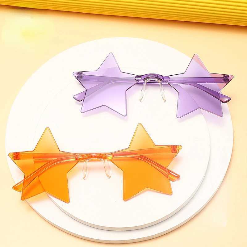Sunglasses Mens Women Kid Star Shape Sun Glasses Funny Pentagram Eyewear Eyeglasses Christmas Decoration Party Glasses Rimless Sunglasses H241213