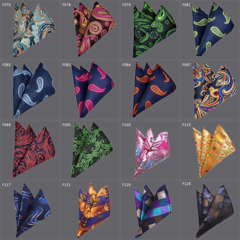 36 color luxury mens handle floral checkered stripe Hanji business pocket square chest towel 25 * 25CM W241213