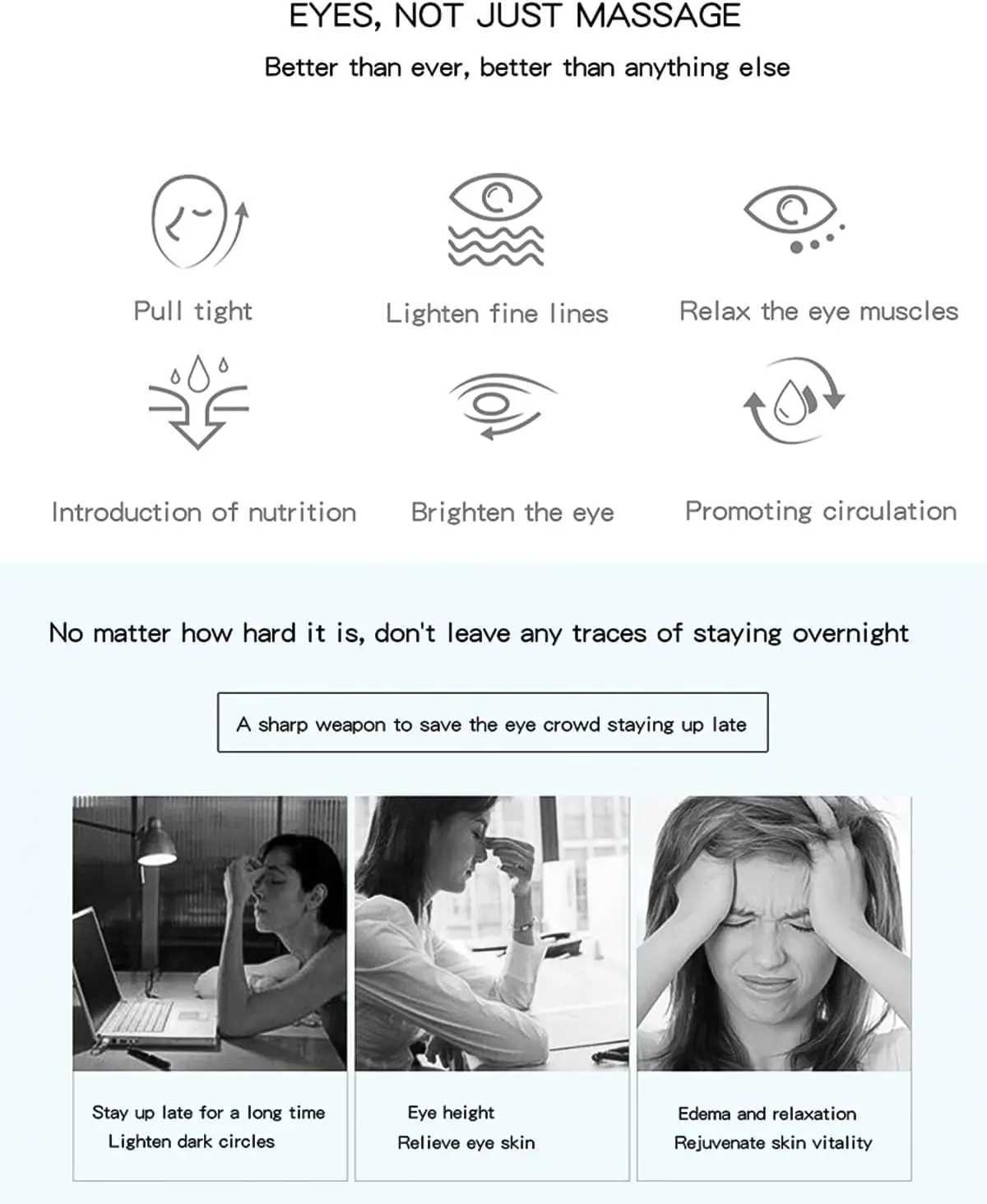 3D EMS Eye Beauty Instrument Micro-Current Pulse Eye Relax Reduce Wrinkles and Dark Circle Remove Eye Bags Massager Beauty Tool W241213