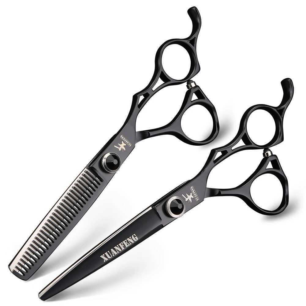 New Arrival Hollow Aurora Professional Barber 6-inch Japanese 440C Steel Barber Cutting and Slimming Barber Z241213