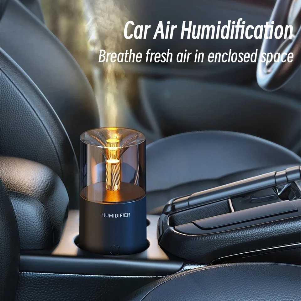 Candlelight Aroma Diffuser USB Electric Ultrasonic Mist Maker Air Humidifier for Home Car Mini Fragrance Essential Oil DiffuserXJ241213