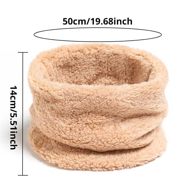Scarves Wraps Cashmere Warm Collor Ring Winter Scarf Solid Plush Thick Outdoor Sports Men Women Children Neckerchief Full Face Mask Muffler H241213
