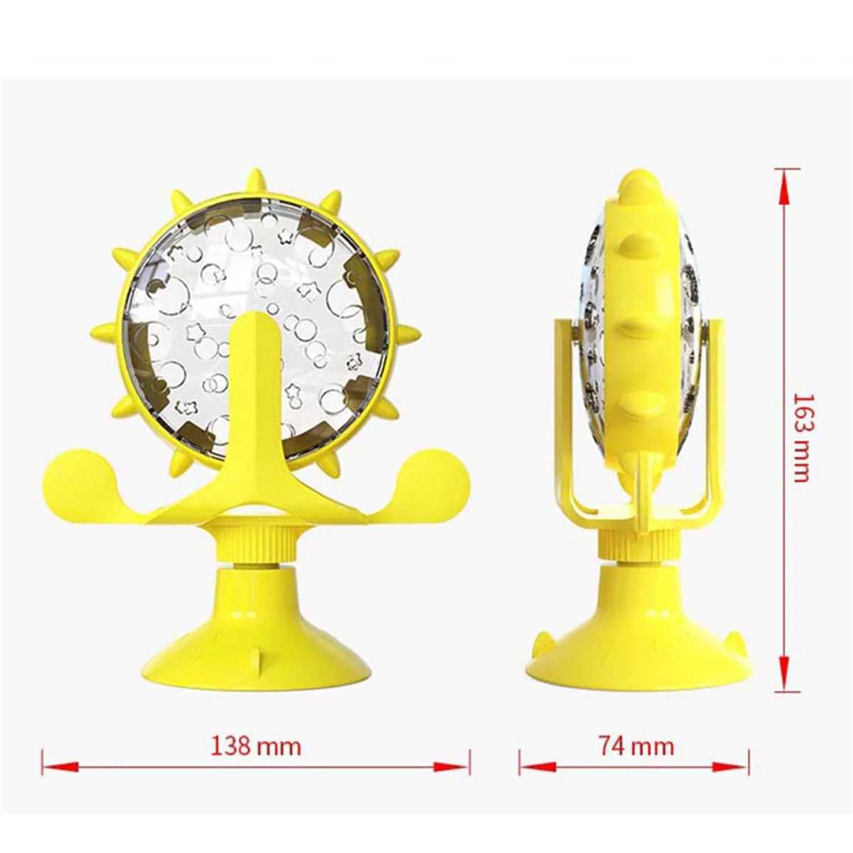 C Dog Puzzle Toy Interactive Cat Slow Feeding Machine Windmill Treatment Distribution Dog Toy with Powerful Suction Cup Pet Treatment Toy X241213