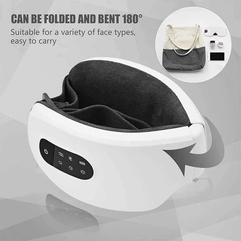 Eye Massager Heating Vibrator Massager Smart Vibration Eye Care Compress Bluetooth Music Eye Mask Massage Relax Fatigue Portable W241213