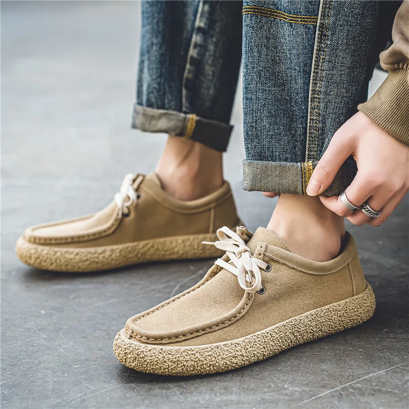 Fashionable retro casual mens shoes comfortable lace upper shoes mens flat sports shoes classic lightweight driving shoes Zapatos Hombre 241213