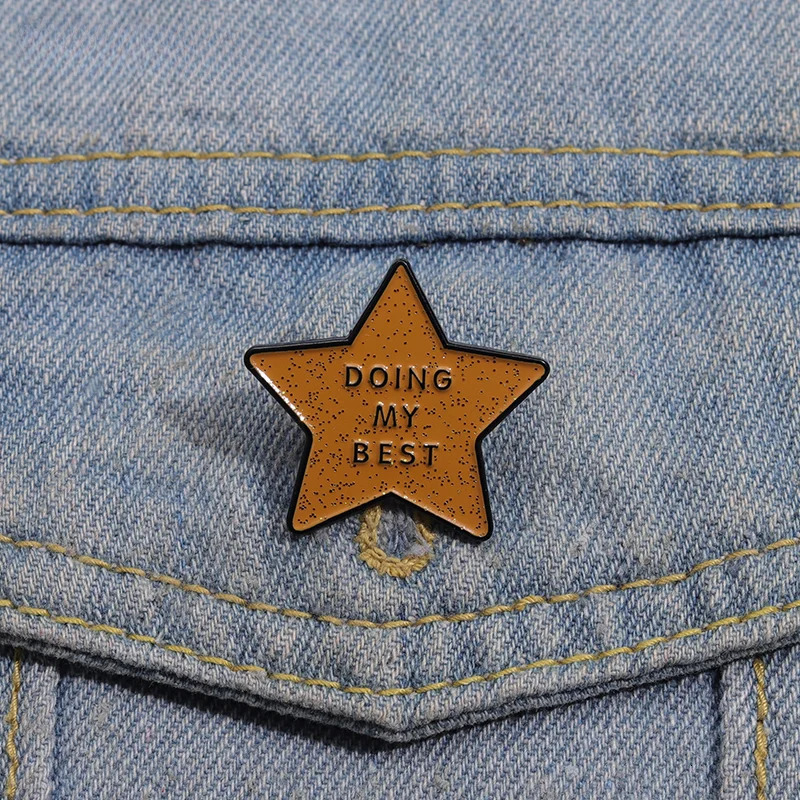 Make my enamel pin custom sparkling star brooch lapel badge positive optimistic and interesting jewelry gift direct 241210
