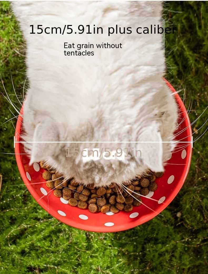 Cat Feeders Set Mushroom Design Cat Bowl Raised Cat Food Bowl Water Dish With Anti-Overturning Stand For Neck Protection And Easy Feed z241213