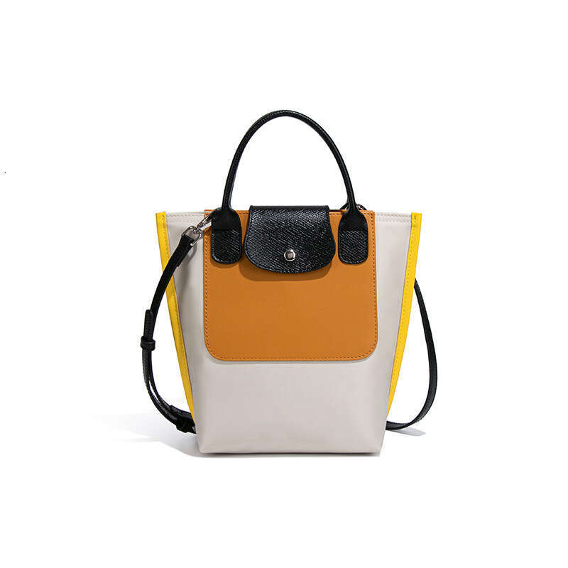 2025 New Nylon Color blocked Tote Large Capacity Shoulder High Quality Texture Fashion Handbag Versatile Women's Bag