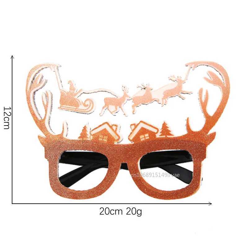 Sunglasses Christmas Glasses Frame Glitter Xmas Party Eyeglasses Christmas Costume Glasses Eyewear Party Favors Decorations for Kids H241213
