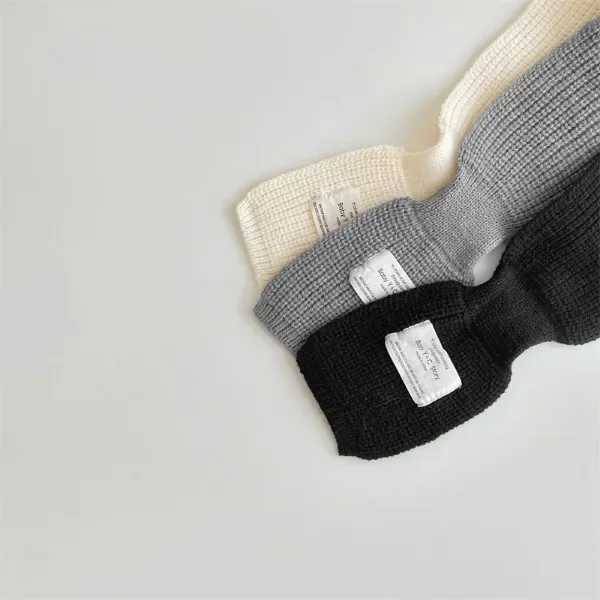 Scarves Wraps Kids Soft Knitted Scarf Winter Warm Infant Toddler Neck Shawl Fashion Children Girl Boy Scarves Baby Bib Solid Color Neckerchief H241213
