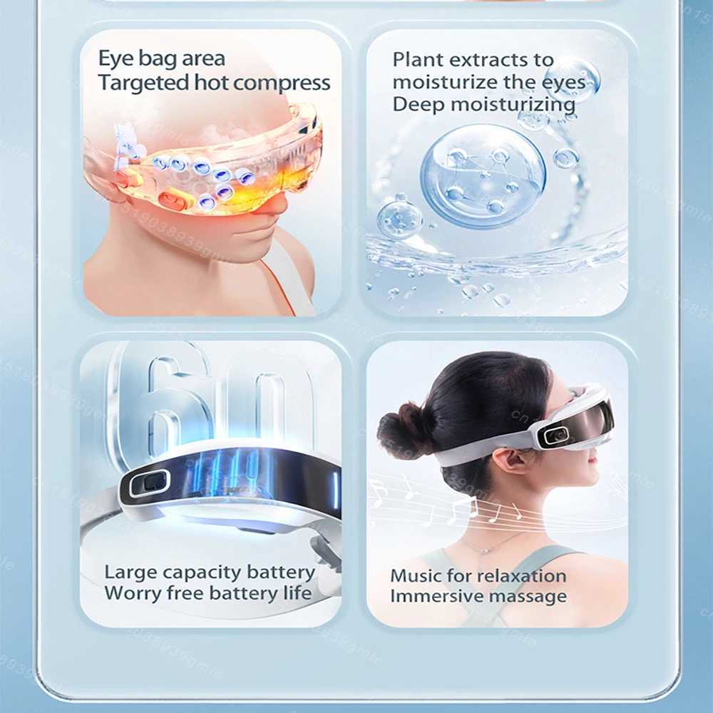 Hot compression steam eye massager relieves eye fatigue dryness atomization eye moisturizer vibration massage eye care equipment W241213