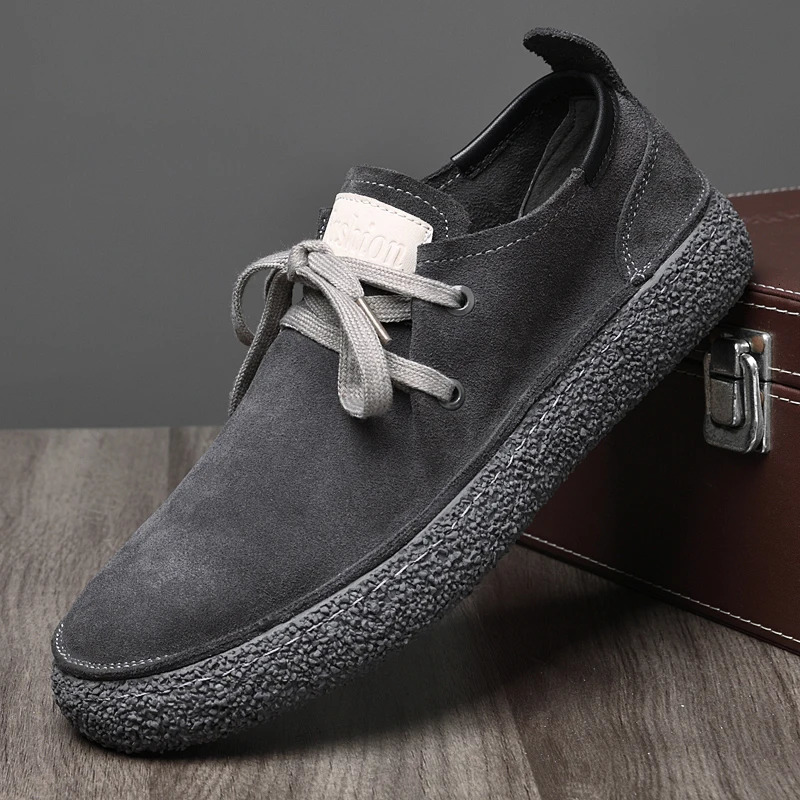 suede mens shoes comfortable and simple Oxford shoes lace high-quality leather outdoor sports shoes driving shoes 241213