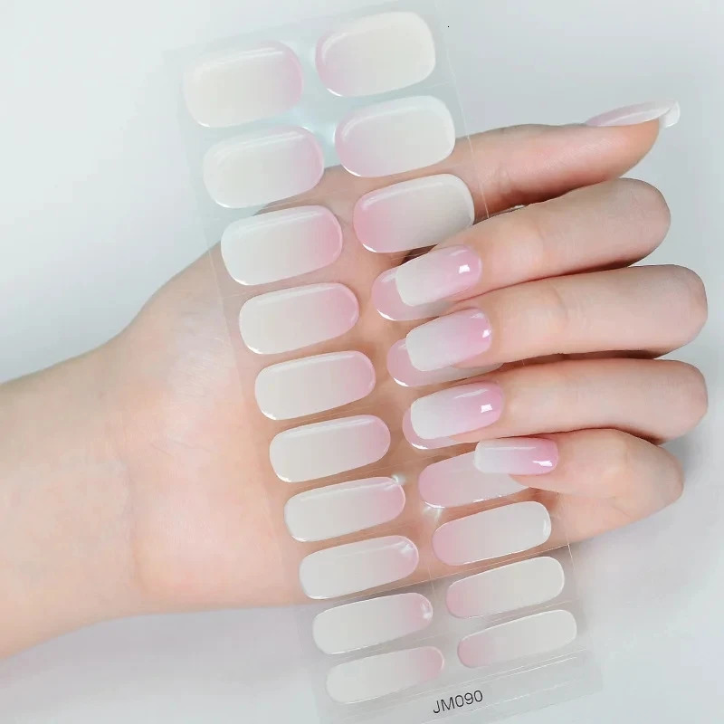 Gradual semi curing gel nail packaging 3D adhesive nail charm packaging durable sticker pressing on the nail DIY handle UV lamp needs 241205