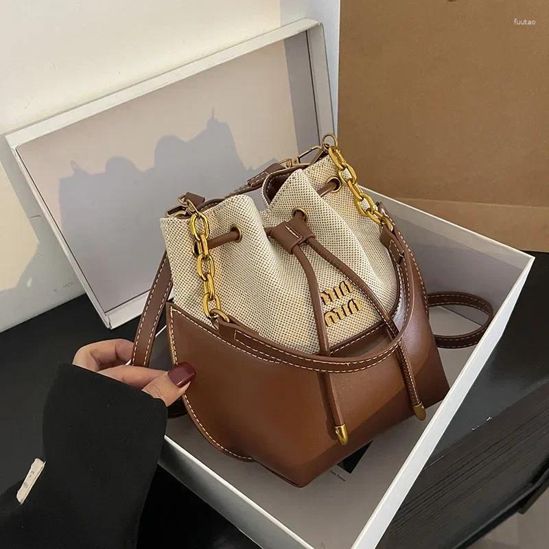 Totes Handheld Bucket Bag For Women 2024 Fashionable Casual Shoulder Korean Version Niche Simple High-end Crossbody