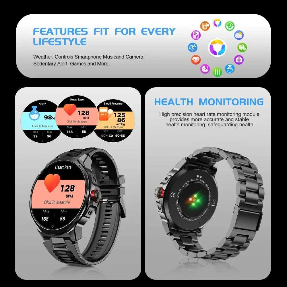 High Quality 1.93-inch ultra high definition smartwatch for men with 700 Mah AMOLED screen BT calling GPS Trajectory NFC heart rate mens smartwatch ne