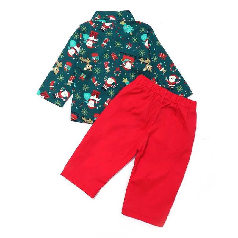 1-5 Yrs Kids Children Christmas Clothing Sets Long Sleeve Shirt Pants 2pcs Outfits Boy Autumn Spring Shirts Santa Claus For Xmas W241213