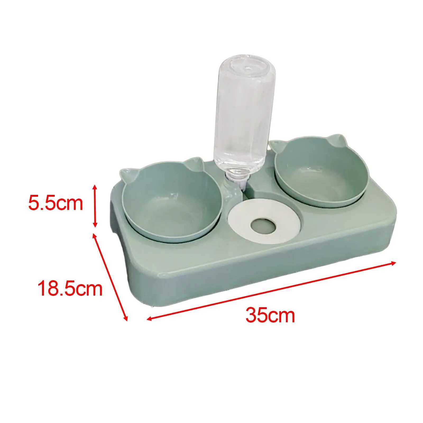 Cat Feeders 3 in 1 Dog Cat Bowls Water and Food Bowl Set for Rabbit Small or Medium Dogs z241213