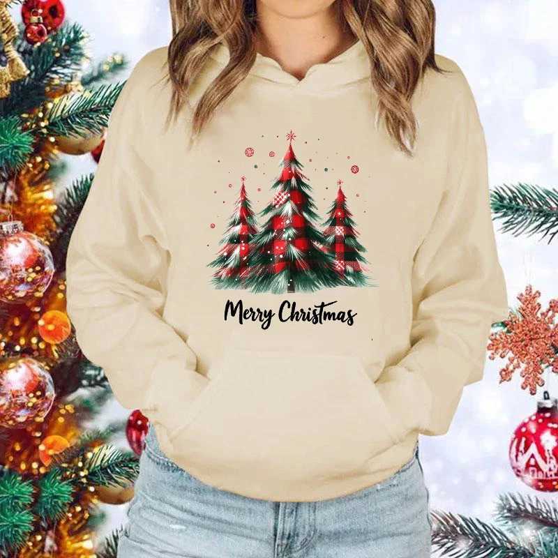 New Christmas tree print hoodie for men autumn and winter sportswear fashionable streetwear zipper Christmas hoodie W241213