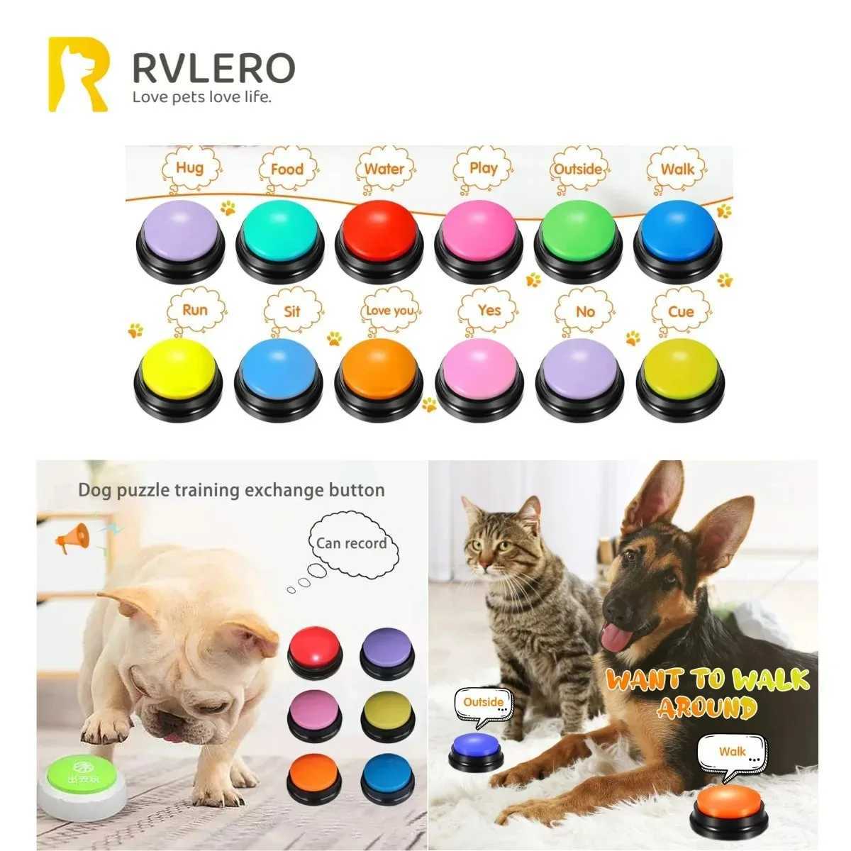 Dog Communication Buttons Voice Recording Button for Pet Training Buzzer 30 Second Record Playback Funny Gift for Talking Pet X2412135
