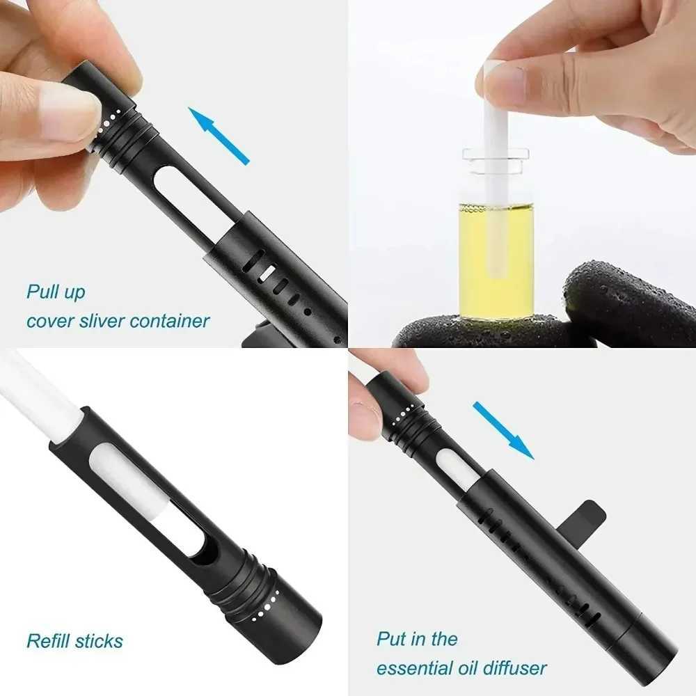 Car Fragrance Custom Vent Clip Cylindrical Essential Oil Car Diffuser Vent Clip with 10 Refill Sticks for Auto Office KitchenXJ241213