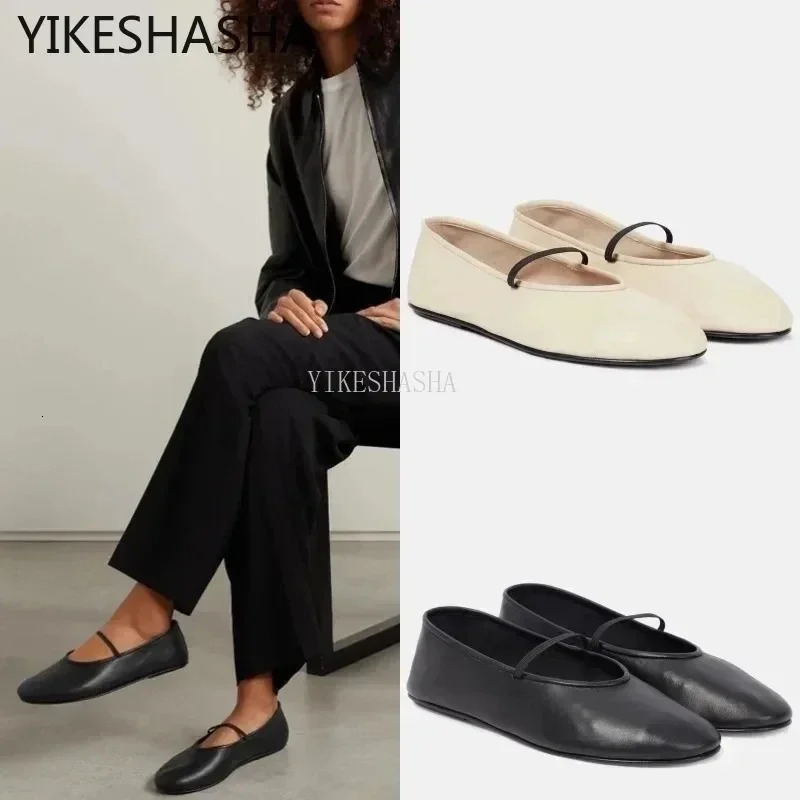 2024 Womens Flat Shoes Fashion Shallow Smooth Womens Soft Bottom Ballet Shoes Womens Casual er Outdoor Ballet Shoes 241213