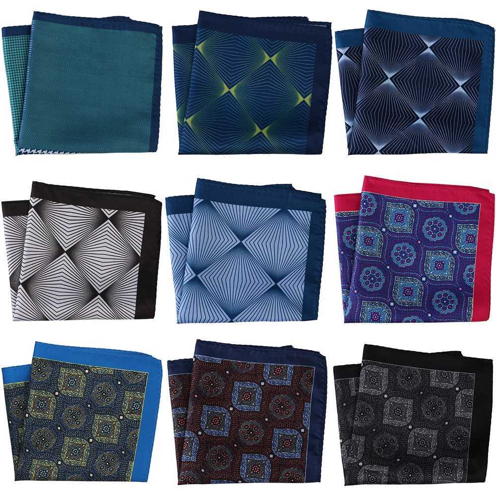 Tailor Smith New Designer Pocket Square Handkerchief Houndstooth Floral Paisley Strip Printing Soft Handkerchief Men Chest Towel W241213