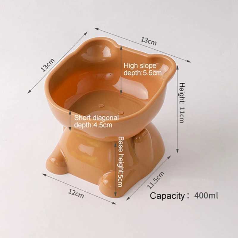 Cat Feeders Elevated Cat Bowl 400ml Raised Cat Food Bowl for Protecting Pets Spine Tilted Angle Dog Bowl Food Dish for Home Pet Gift z241213