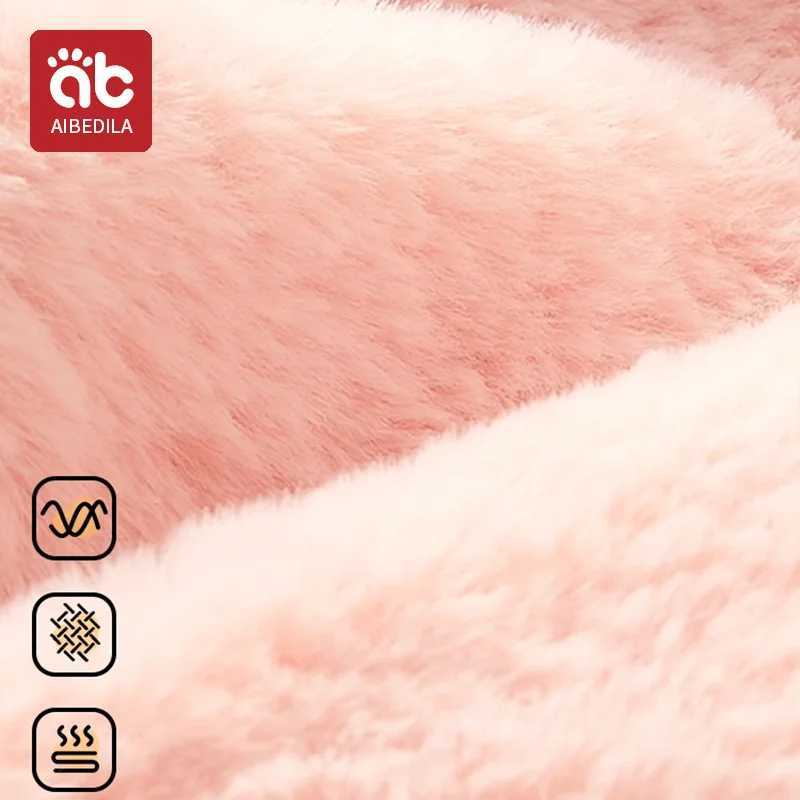 Scarves Wraps AIBEDILA Baby Winter Scarfs Thick Plush Cross Childrens Scarf Cute Cartoon Rabbit Faux Fur Neck Protection Warm Shawl H241213