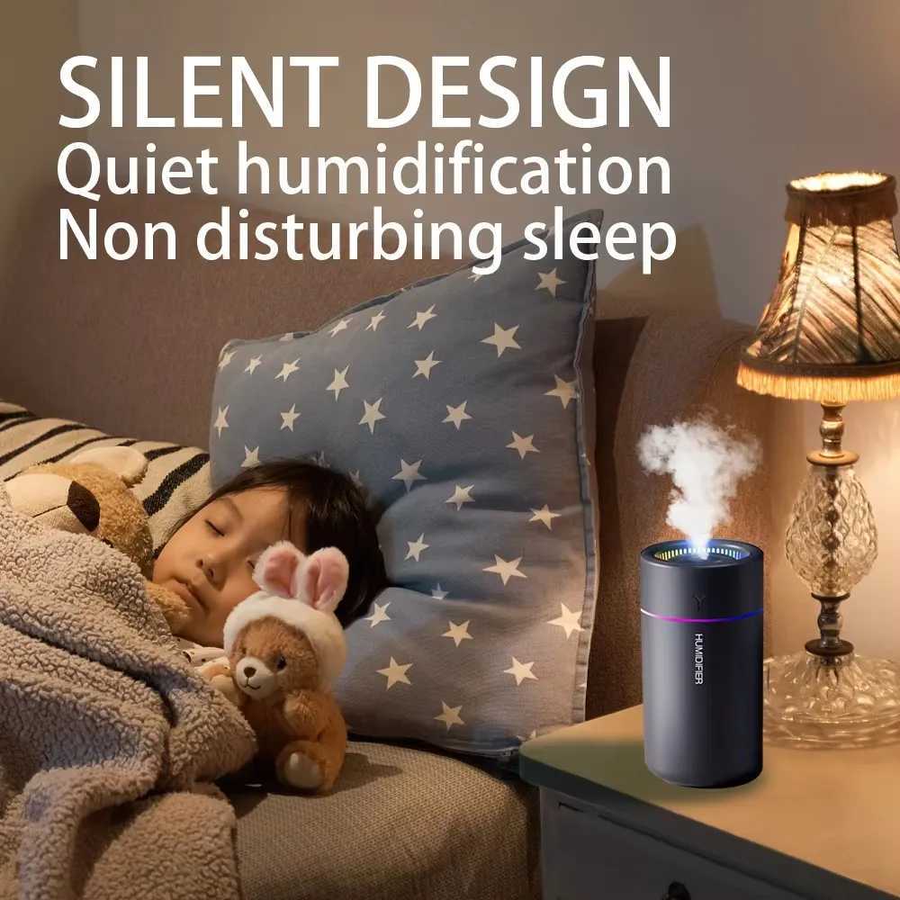 280ML Mini Portable Humidifier USB With LED Lamp Aroma Diffuser Desktop Indoor Household Mute Air Atomization HumidifierXJ241213