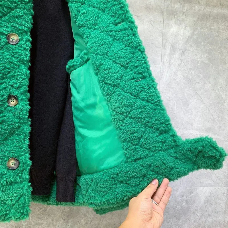 Winter Lamb Wool Short Overcoat Motorcycle Jackets Mens Cotton Warm Causal Loose High Street Coat Jacket Male Clothes 241213