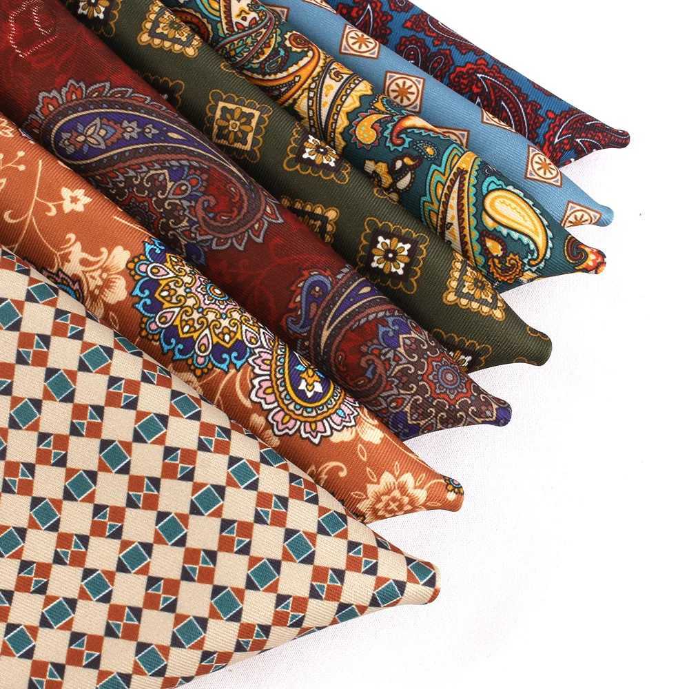 New printed pocket square floral chest towel Paisley set handle Chief Gentleman Hanky mens handle Chief pocket towel gift W241213
