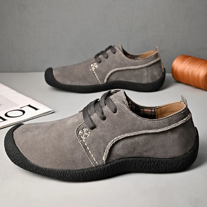Suede Leather Men Casual Shoes Fashion Male Hiking Shoes Trendy Sneakers Mens Comfortable Treking Footwear Trainers 241213