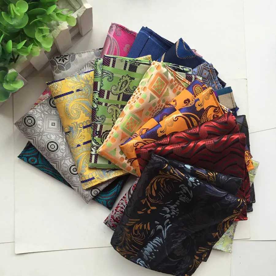 36 color luxury mens handle floral checkered stripe Hanji business pocket square chest towel 25 * 25CM W241213