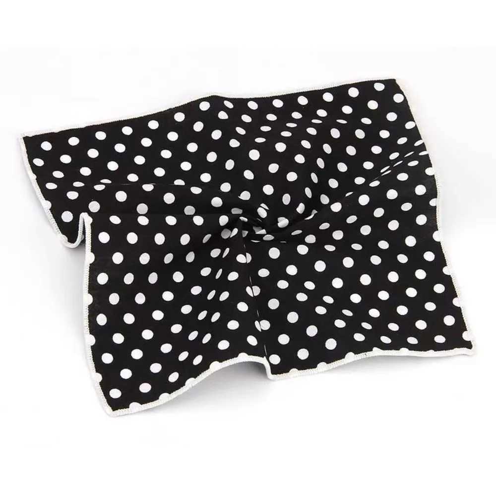 Mens polka dot pocket square cotton white navy blue steering formal dress wedding party set scarf bridal room chest towel Hanji W241213
